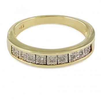 9ct Gold Diamond Half Eternity Ring Size O
